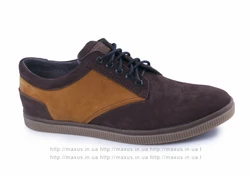Мужская весенняя обувь Maxus. Модель Лукас нубук коричнево-рыжие.