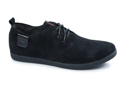 Мужские весенние туфли Maxus. Модель Рекс-4 нубук чёрные