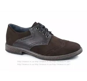 Весенние классические туфли Maxus. Модель Оксфорд-П к/з коричневые