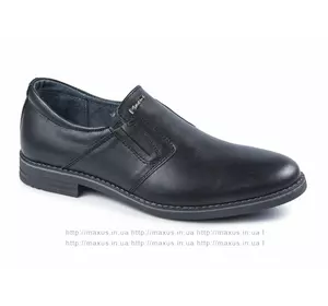 Мужские весенние туфли Maxus. Модель 025 черн кожа